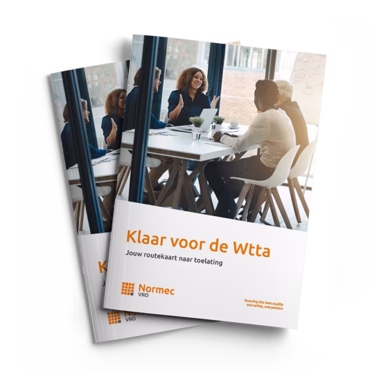 Mock-up of a brochure with information on preparing for the Wtta certification.