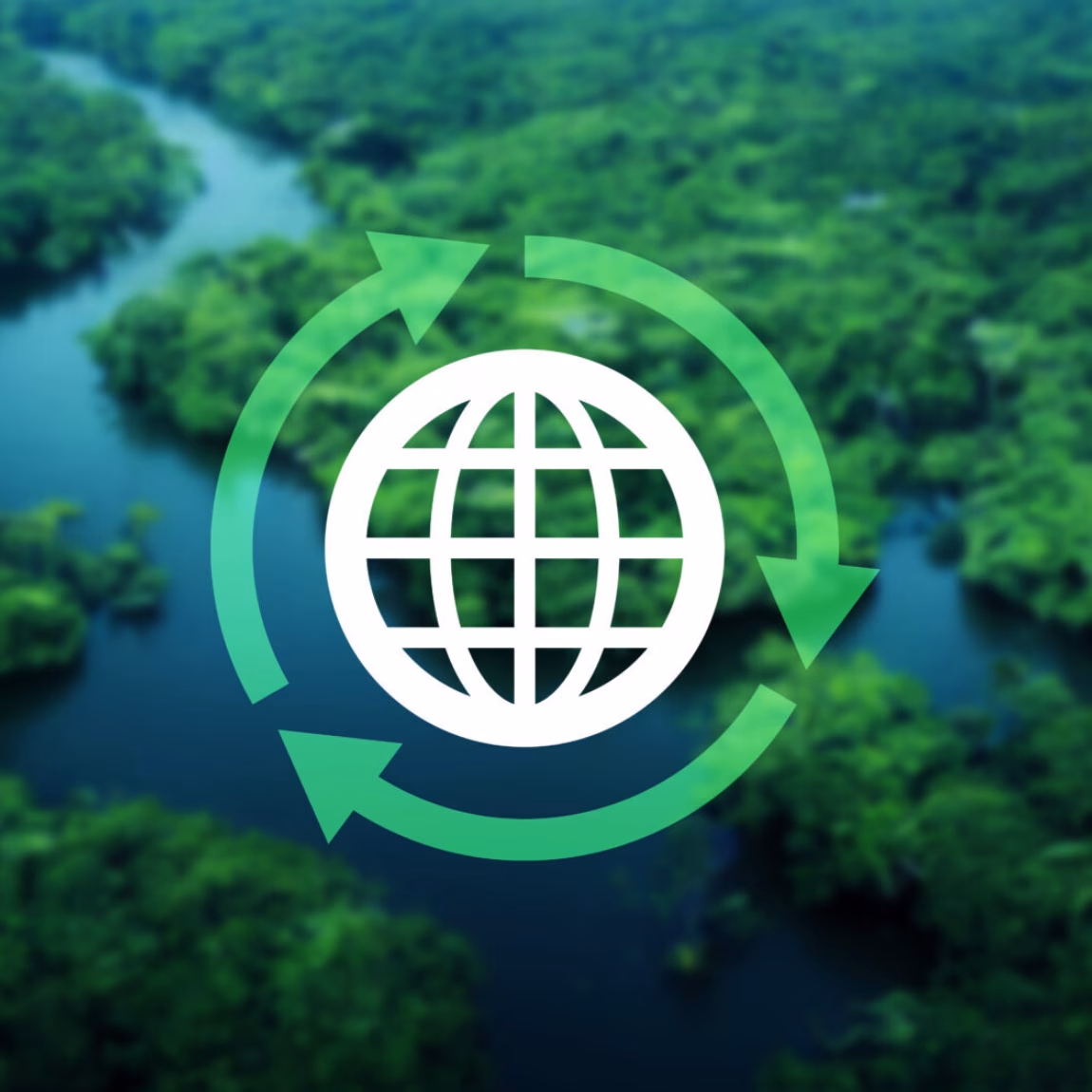 Visual representation of the circular economy, the reuse of raw materials, and the sustainable management of natural resources.