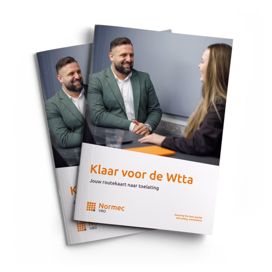 Normec VRO’s “Ready for the Wtta” brochure featuring two people in conversation on the cover.