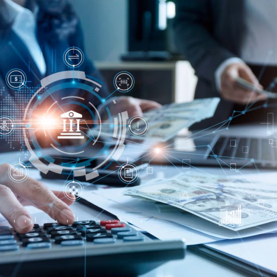 Financial data and digital transactions are analyzed to support administrative and compliance processes.