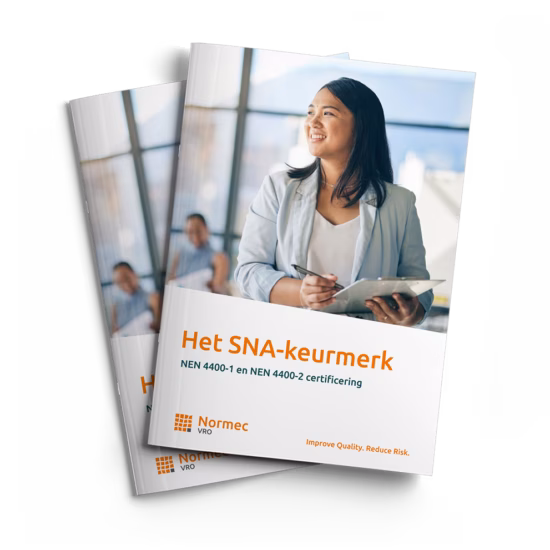 Brochure on the SNA quality mark and NEN 4400-1 and NEN 4400-2 certification.