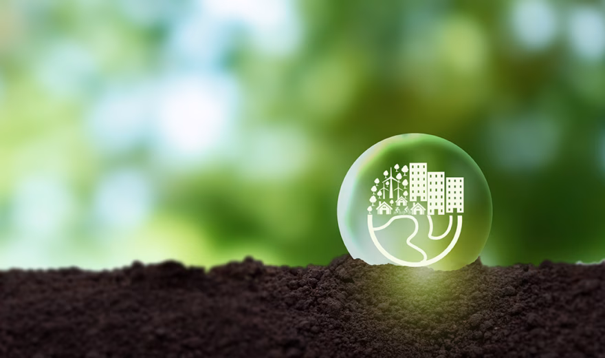 A symbolic representation of sustainability, green innovation, and the responsible use of natural resources.