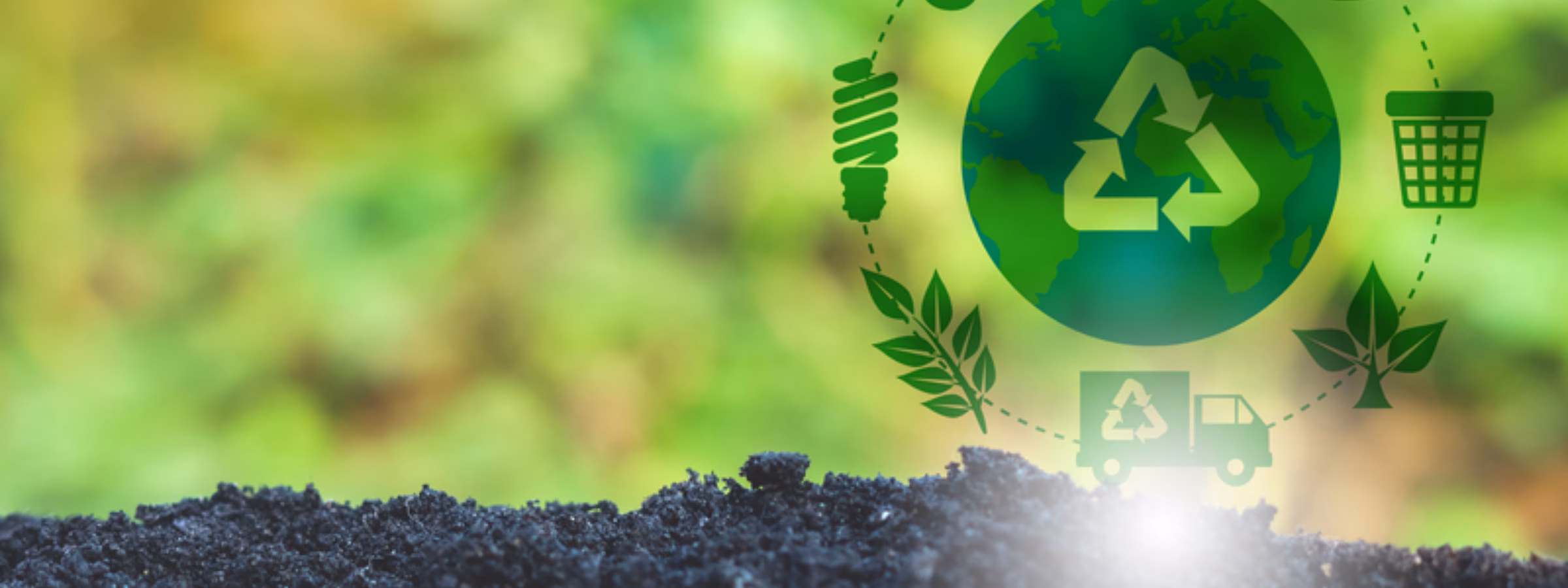 Illustration of recycling and reuse as part of a circular economy.