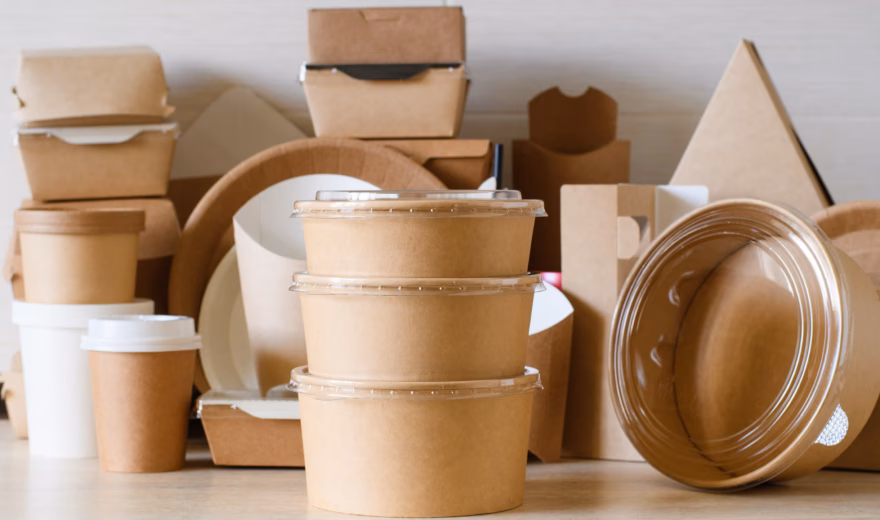 Cardboard and paper packaging as an alternative to disposable packaging and to support circular solutions.