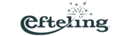 Zwart Efteling-logo met sierlijke letters en stervormig symbool