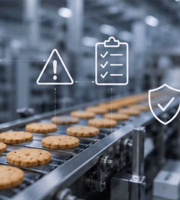 Productielijn met digitale kwaliteitscontrole, inspecties en procesbewaking in een productieomgeving.