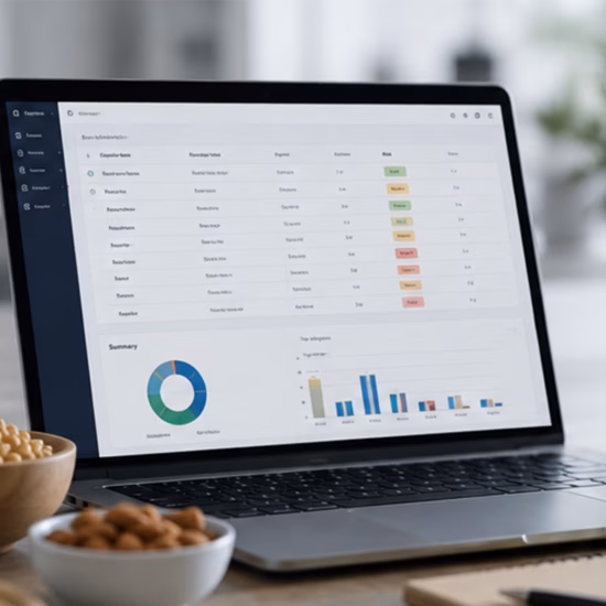 Digital dashboard displays quality data, analyses, and reports for process monitoring.