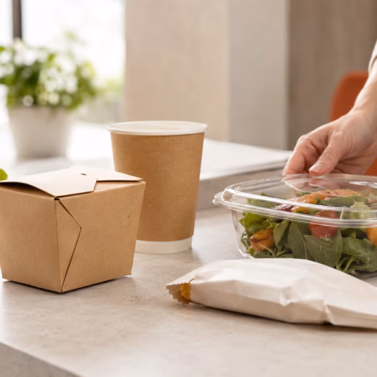 Ein Laborant führt eine Analyse von Verpackungsmaterialien und Lebensmitteln durch.