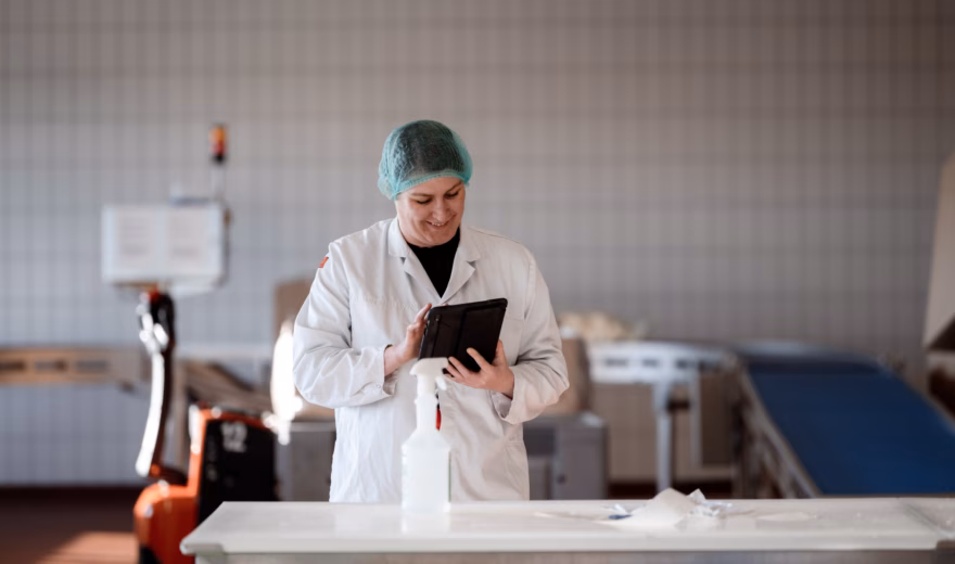 Registratie van kwaliteitsgegevens tijdens een controle in een productieomgeving.
