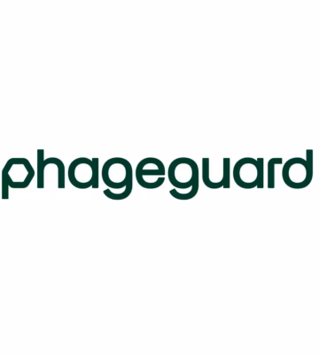 PhageGuard-Logo in dunkelgrünen Buchstaben auf hellem Hintergrund