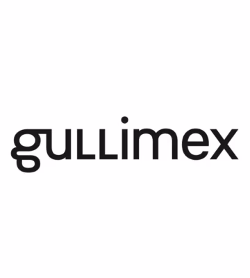 Gullimex-Logo in schwarzen Buchstaben auf hellgrauem Hintergrund.