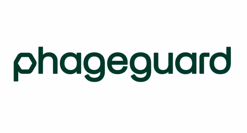 PhageGuard-Logo in dunkelgrünen Buchstaben auf hellem Hintergrund