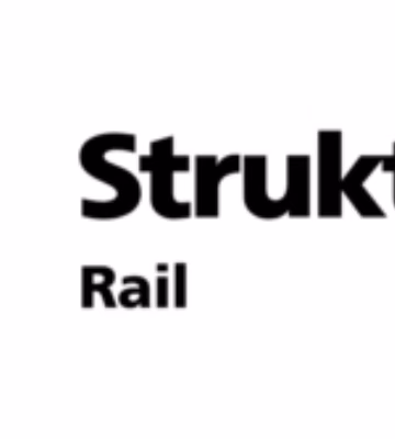 Het logo van Strukton Rail met beeldmerk en woordmerk.