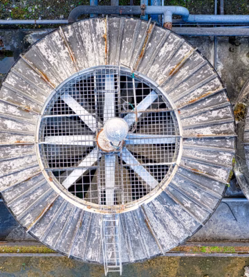 Bovenaanzicht van industriële ventilatie- en koelingsunits voor luchtkwaliteitsbeheer in een bedrijfsomgeving