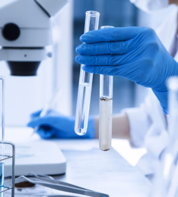 Les échantillons d'eau sont examinés en laboratoire afin d'analyser leur qualité et leur composition.