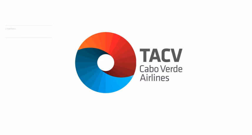 TACV Cabo Verde Airlines logo featuring a circular red-and-blue emblem and the company name.