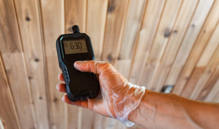 Appareil de mesure portable permettant d'effectuer des mesures de la qualité de l'air et de contrôler la température et l'humidité dans un espace intérieur.